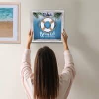 Aqua Sky Life Ring Relax Wall Sign 3