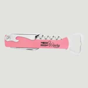 GFT1156 - Pink Laserable Leatherette Wine Bottle Opener