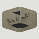 PTH975 Hex Shaped Light Green Hat Patch 3 1/2 x 2 1/2