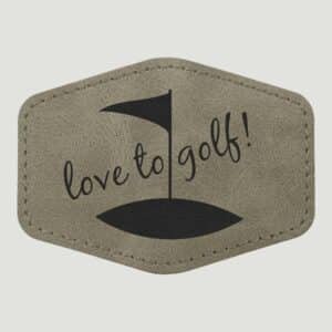 PTH975 Hex Shaped Light Green Hat Patch 3 1/2 x 2 1/2