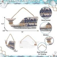 Silver Sea Whale Wall Hanging Relax Sign 2