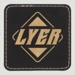 PTH706 - 2 1/2" x 2 1/2" Black/Gold Square Laserable Leatherette Patch