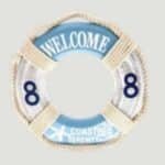 Aqua Sky Life Ring Welcome Sign