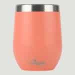 Wine Tumblers with Lid, 12 oz Stainless Steel Stemless Wine Glasses Double Wall Vacuum Travel Insulated Cup for Coffee, Drinks, Champagne, Beverage, Tropic Peach