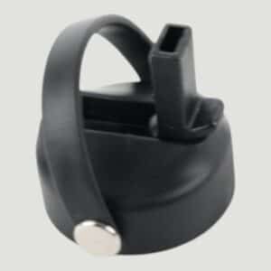 Flip lid with straw and strap